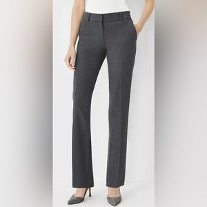 Ann Taylor The Straight Mid Rise Full Length Pant In  Gray Color Size 8